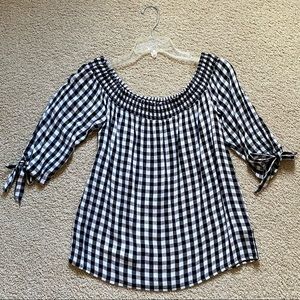 Gingham Off the shoulder Top